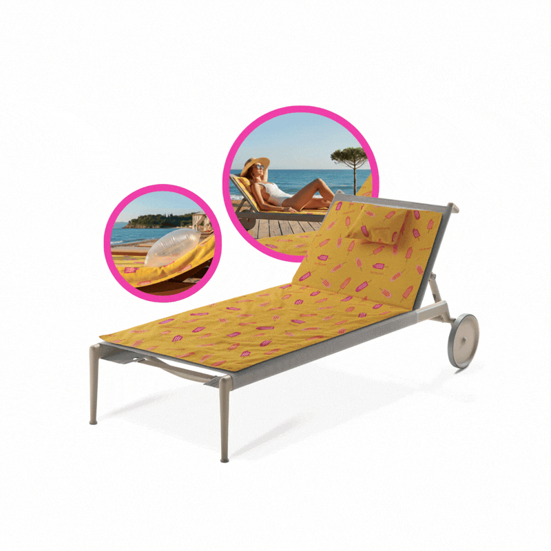 <font color="#ef40a9">Beach towel with removable inflatable pillow</font>